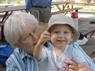 jd with gramma at picnic