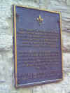 plaque on historic stone house