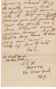 Letters home from Calvin Leroy Bruce, during WWI.