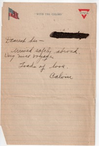 Letters home from Calvin Leroy Bruce, during WWI.