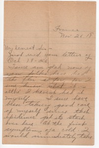 Letters home from Calvin Leroy Bruce, during WWI.