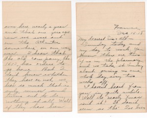 Letters home from Calvin Leroy Bruce, during WWI.